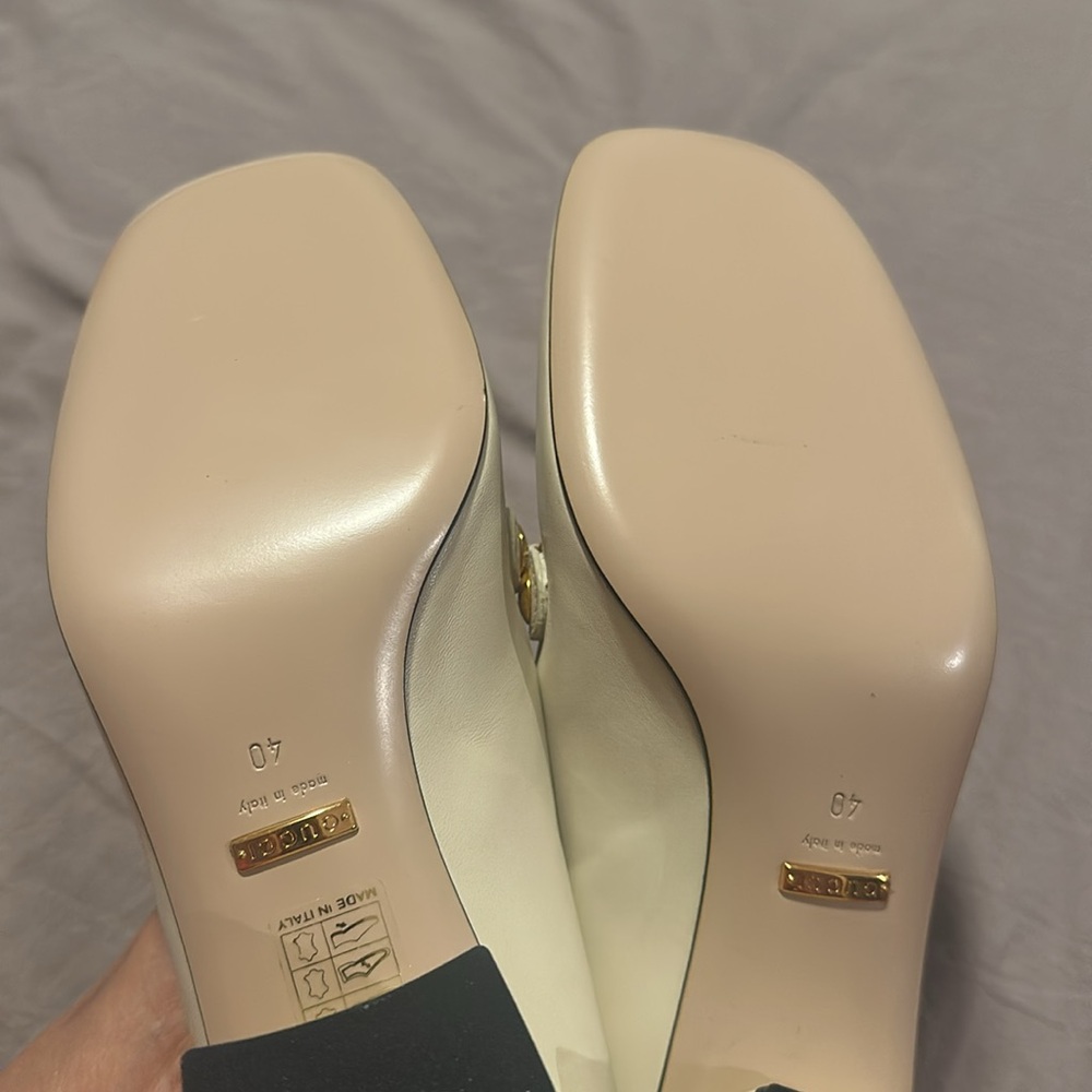 Gucci Cream Block Heel Shoes - Picture 3 of 5